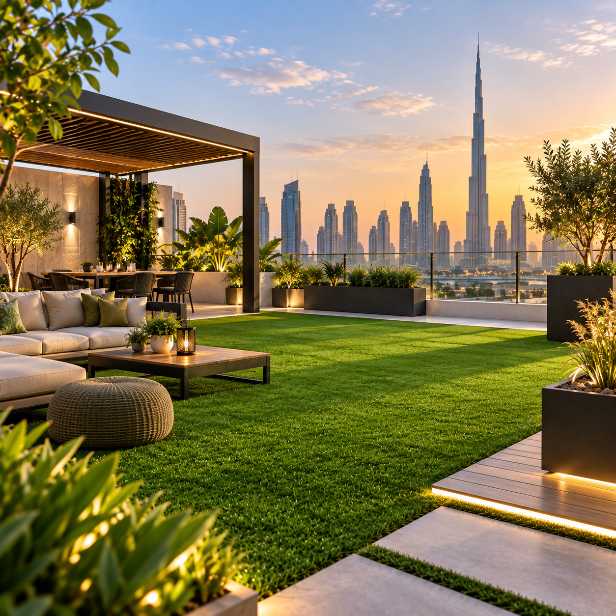 Rooftop artificial grass